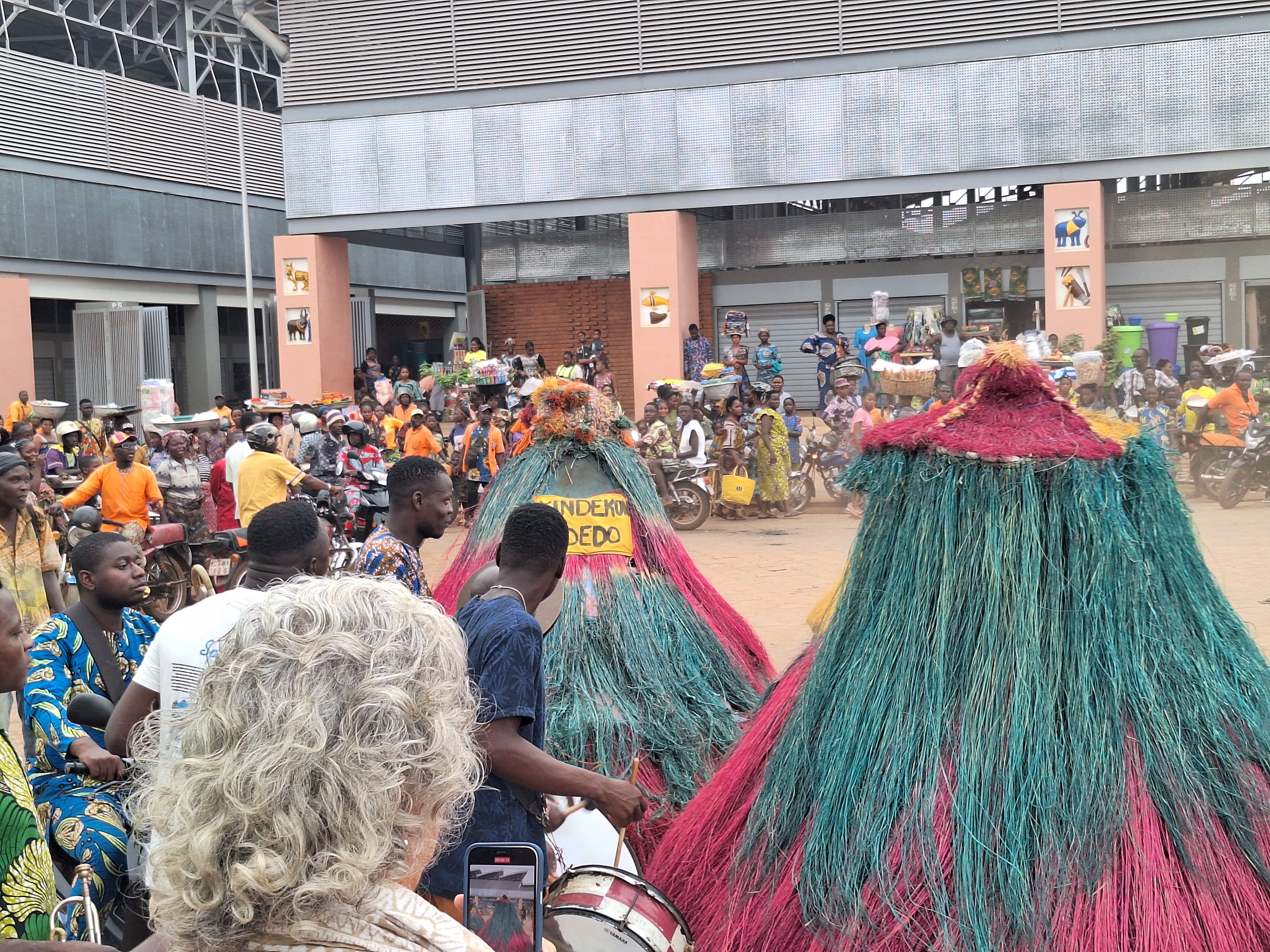 Zangbeto dance ceremony during vodun festival in Benin